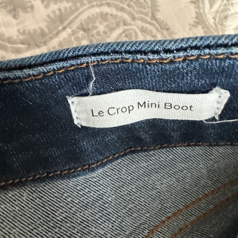 FRAME Denim Blue Le Crop Mini Boot Cascade Hem Bootcut Jeans Women's Size 28 - Picture 4 of 9